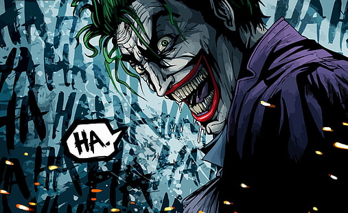 Die Joker-Illustration, Die Joker-Illustration, Filme, Batman, Illustration, der Joker, der Joker-Cartoon, der Joker-Comic, die Comic-Kunst, HD-Hintergrundbild HD wallpaper