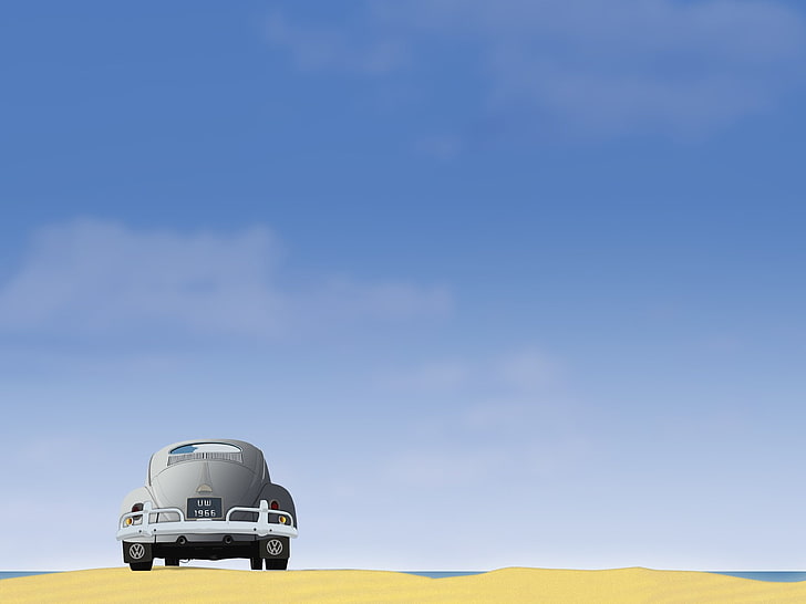 old car, Volkswagen Beetle, nature, HD wallpaper