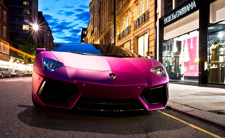 Lamborghini Aventador LP760 4 Pink, pinkes Fahrzeug, Autos, Supercars, Pink, Lamborghini, Aventador, LP760, HD-Hintergrundbild