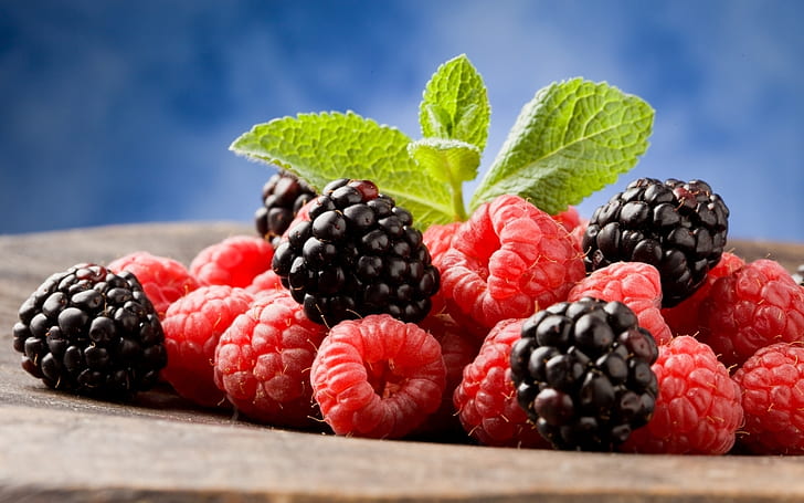 Sweet Berries, raspberries, raspberry, blackberry, berries, HD wallpaper