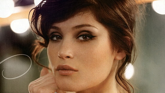 Джема Артертън, жени, модел, актриса, лице, брюнетка, кафяви очи, HD тапет HD wallpaper