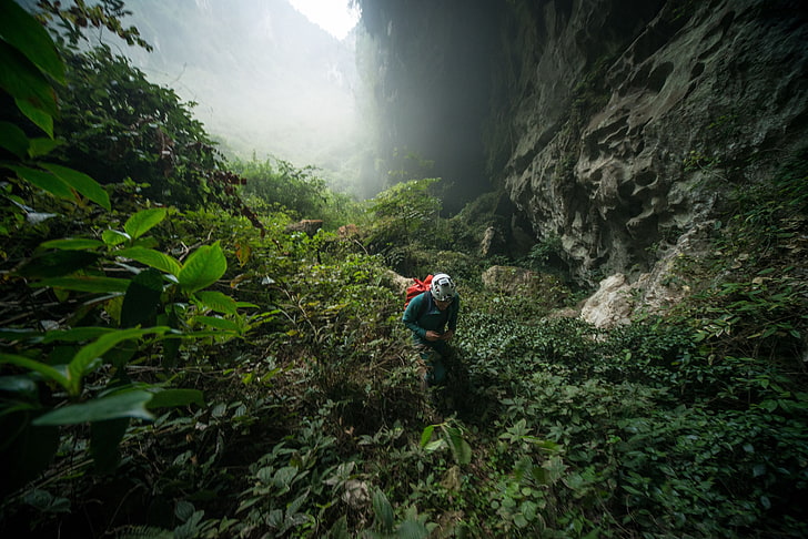 Schwarzweiss-Smokinghemd der Männer, Natur, Höhle, China, HD-Hintergrundbild
