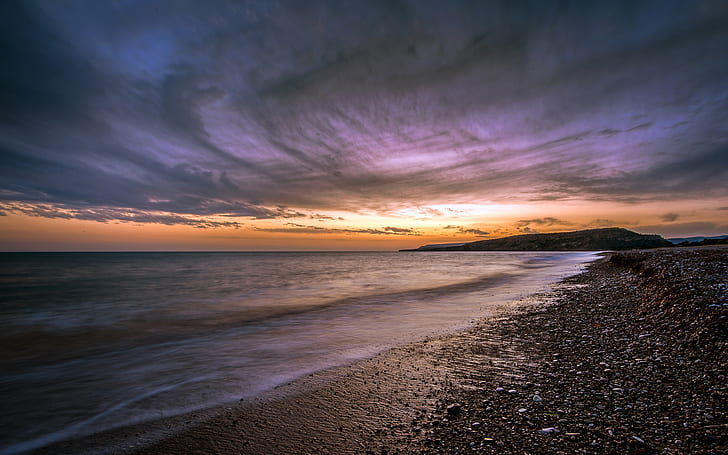Chipre, puesta de sol, océano, playa, puesta de sol, Chipre, puesta de sol, océano, playa, Fondo de pantalla HD