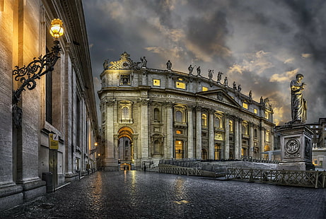 مدينة الفاتيكان ، بازيليك سان بيدرو ، مدينة الفاتيكان ، بازيليك سان بيدرو ، إيطاليا، خلفية HD HD wallpaper