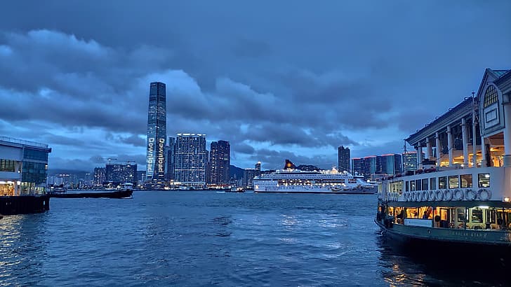 Victoria Limanı, Hong Kong, manzara, HD masaüstü duvar kağıdı