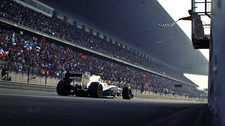 Race Car Formula One F1 Race Track Checkered Flag HD, bilar, bil, race, spår, f1, en, flagga, formel, rutig, HD tapet