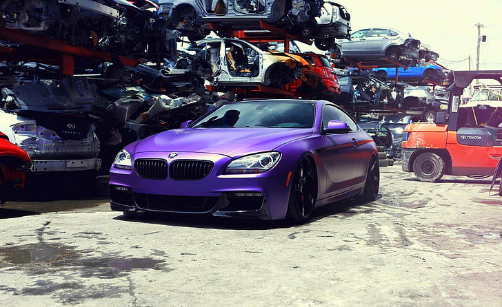 紫色のBMW 3シリーズセダン、車、BMW、 HDデスクトップの壁紙