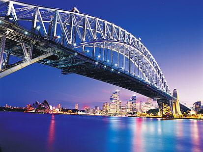 シドニーの橋、シドニーハーバーブリッジ、橋、シドニー、オーストラリア、建物、世界、 HDデスクトップの壁紙 HD wallpaper