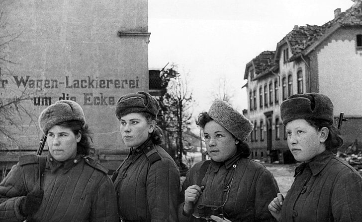 第二次世界大戦、軍隊、銃を持つ少女、射手、赤軍、 HDデスクトップの壁紙