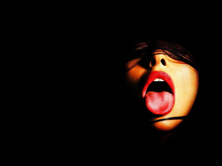 Andeutungen, saftige Lippen, Frauen, offener Mund, Gesicht, HD-Hintergrundbild