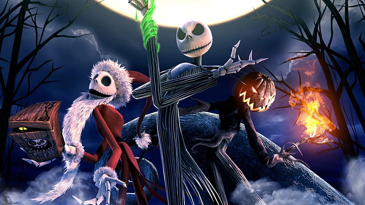 Nightmare Before Christmas Wallpaper Jack And Sally Movie  फट शयर