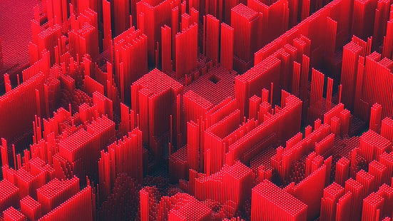 abstrato, 3D, vermelho, render, arte digital, HD papel de parede HD wallpaper