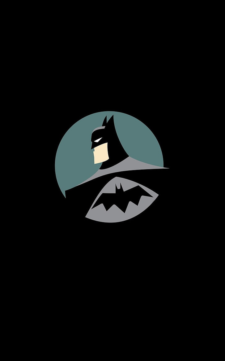 Ilustrasi DC Batman, Batman, DC Comics, superhero, minimalis, tampilan potret, Wallpaper HD, wallpaper seluler