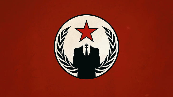 Black and red star and suit logo, Anonymous, socialism, communism, HD  wallpaper | Wallpaperbetter