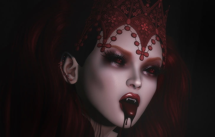 vampiri, fantasy art, fantasy girl, Sfondo HD