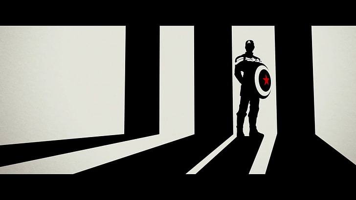 كاريكاتير ، مارفيل كوميكس ، كابتن أمريكا ، صورة ظلية، خلفية HD