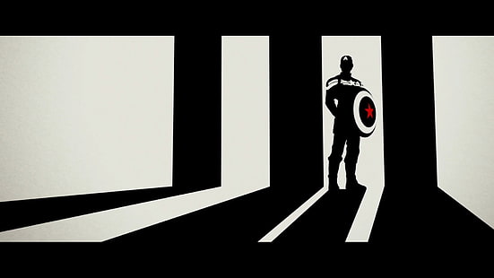 كاريكاتير ، مارفيل كوميكس ، كابتن أمريكا ، صورة ظلية، خلفية HD HD wallpaper