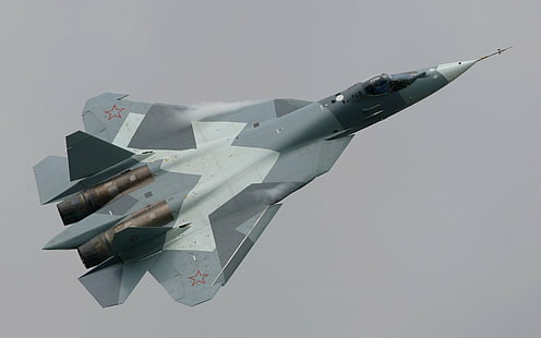 Jet Fighters, Sukhoi Su-57, HD tapet HD wallpaper