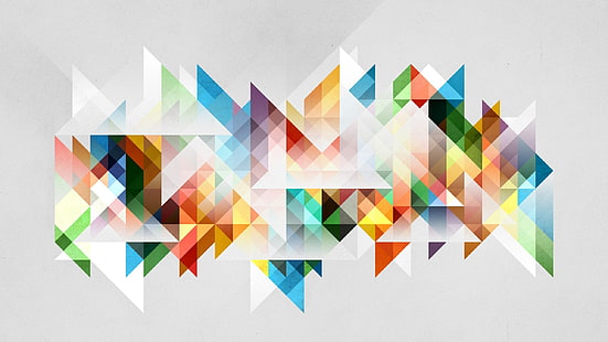 multicolored geometric wallpaper, blue, white, and green abstract painting, abstract, artwork, digital art, concept art, geometry, Photoshop, colorful, HD wallpaper HD wallpaper