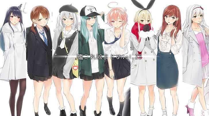Anime, Kantai-Sammlung, Fusou (Kancolle), I-58 (Kancolle), Kashima (Kancolle), Ooi (Kancolle), Rensouhou-chan, Shimakaze (Kancolle), Shirayuki (Kancolle), Shoukaku (Kancolle), Suzuya (Kancolle), HD-Hintergrundbild