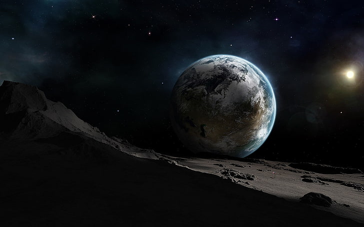 ศิลปะดิจิทัลโลกอวกาศดวงจันทร์ศิลปะอวกาศ, วอลล์เปเปอร์ HD