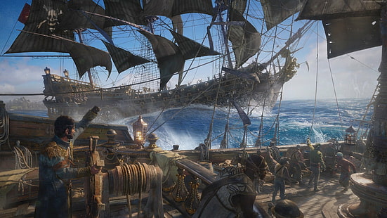 Видеоигра, Череп и кости, Пират, Корабль, HD обои HD wallpaper