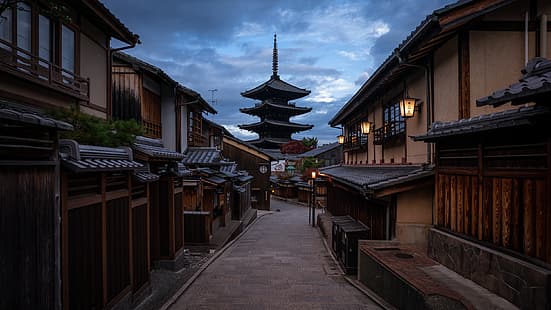 Japón, templo, pagoda, Kyoto, Honshu, Fondo de pantalla HD HD wallpaper