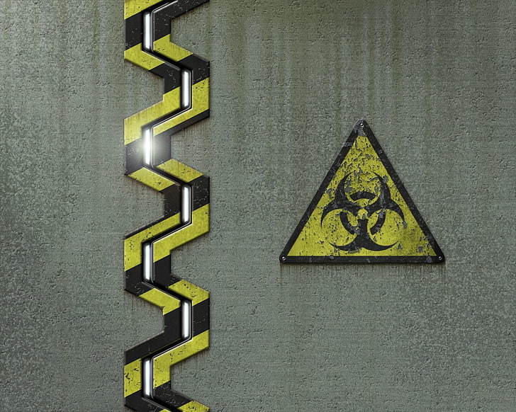 Sci Fi, Biohazard, Caution, HD wallpaper