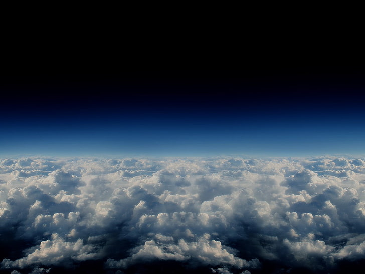 langit, awan, atmosfer, ruang, biru, Wallpaper HD