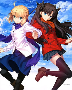 سلسلة Fate ، Fate / Stay Night ، Fate / Stay Night: Unlimited Blade Works ، Sabre ، Tohsaka Rin، خلفية HD HD wallpaper