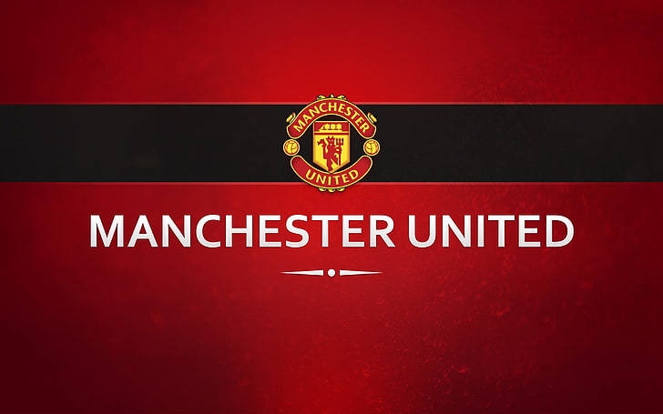 Манчестер Юнайтед логотип, Манчестер Юнайтед, футбольные клубы, Премьер-лига, типография, HD обои