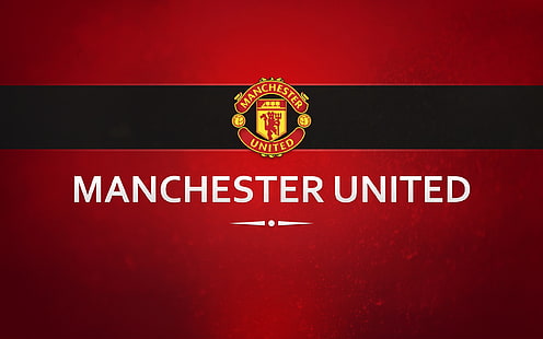 Manchester United logosu, Manchester United, futbol kulüpleri, Premier Lig, tipografi, HD masaüstü duvar kağıdı HD wallpaper