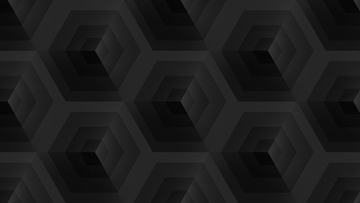 белый и черный коврик, темный, черный, куб, квадрат, плитка, простой, HD обои