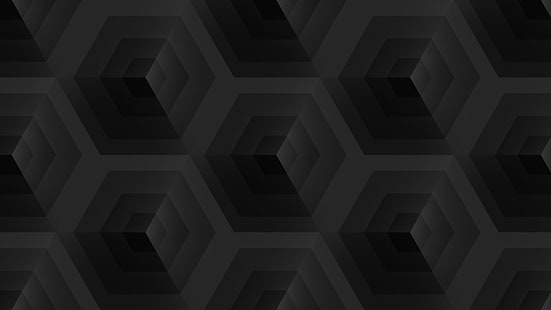 سجادة بيضاء وسوداء ، داكنة ، سوداء ، مكعب ، مربع ، قرميدة ، بسيطة، خلفية HD HD wallpaper