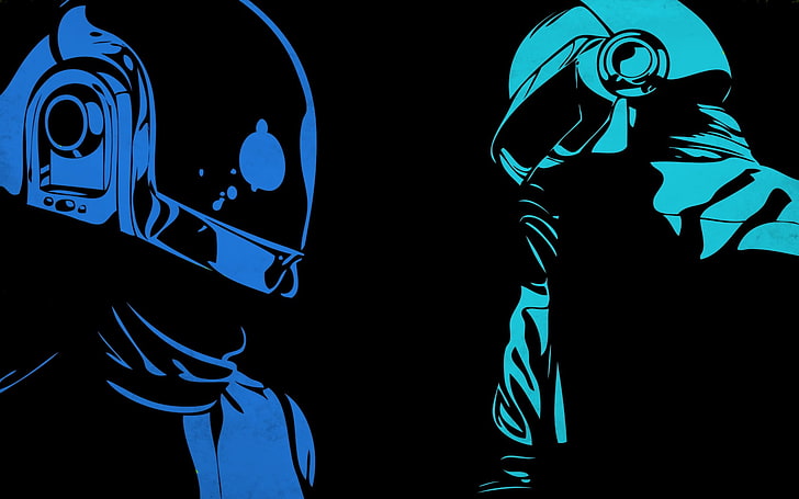 two soldiers illustration, Daft Punk, artwork, music, HD wallpaper