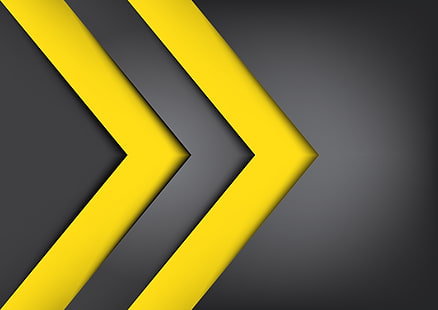 черный и желтый логотип, вектор, красочный, абстрактный, фон, геометрия, формы, HD обои HD wallpaper