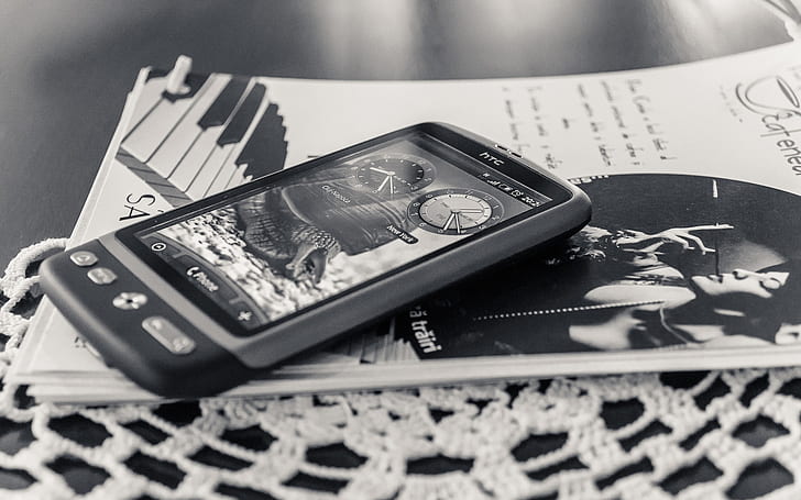 HTC Desire, ponsel, smartphone, android, hitam, putih, Wallpaper HD