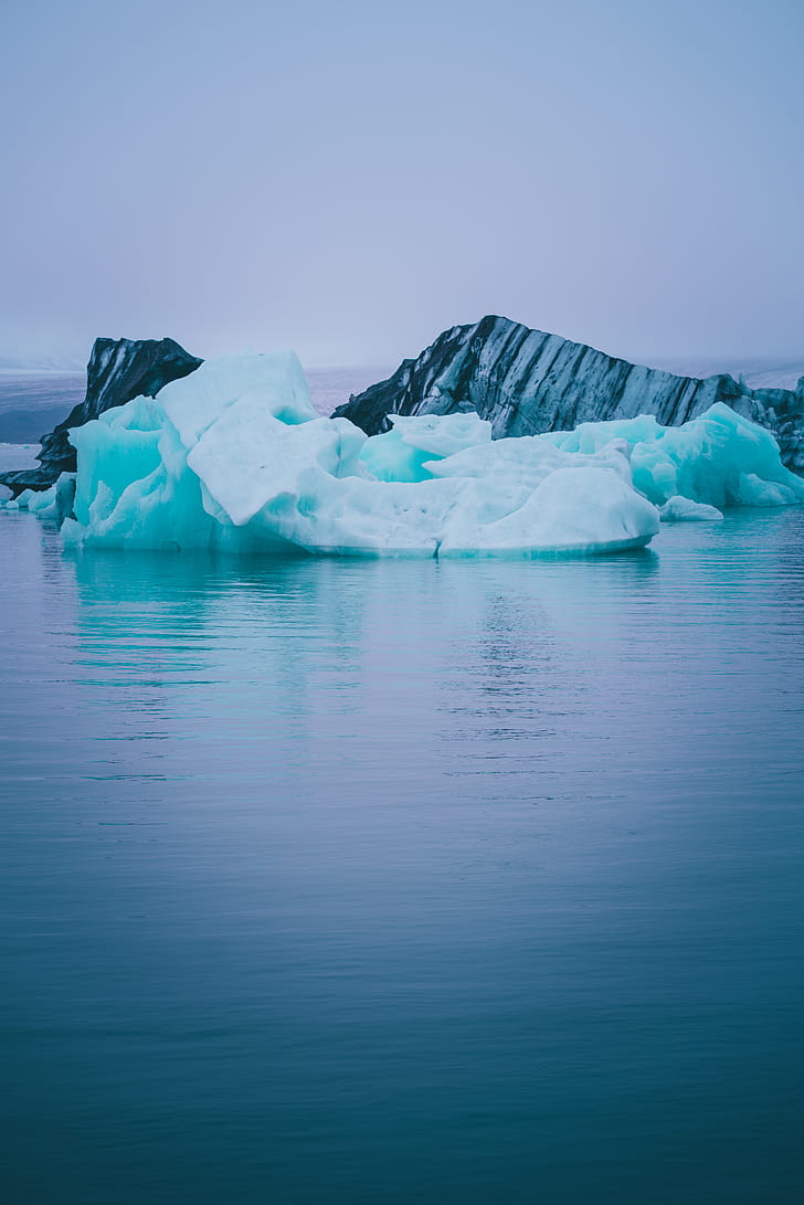 льдина, река, исландия, холод, север, лед, HD обои, телефон обои