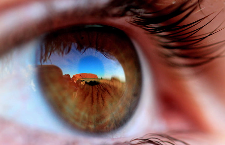 hazelnut eye, eyes, Australia, Uluru, Ayers Rock, HD wallpaper