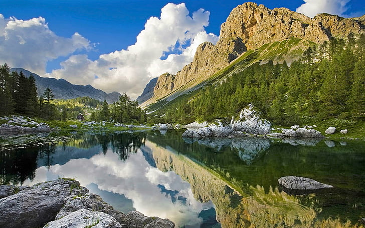 Doppio lago, montagna, natura, lago, natura e paesaggi, Sfondo HD