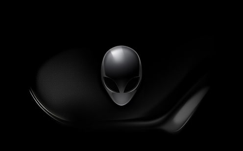 серый логотип Alienware, технология Alienware, HD обои HD wallpaper