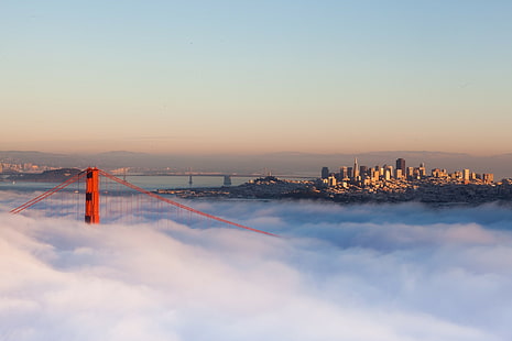 Сан Франциско, Калифорния, мост на златната порта, Сан Франциско, Калифорния, САЩ, град, мост, Backgorund, HD тапет HD wallpaper