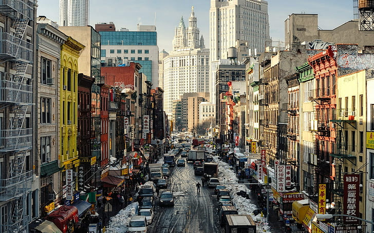 New York, New York, Doğu Broadway, Çin Mahallesi, HD masaüstü duvar kağıdı