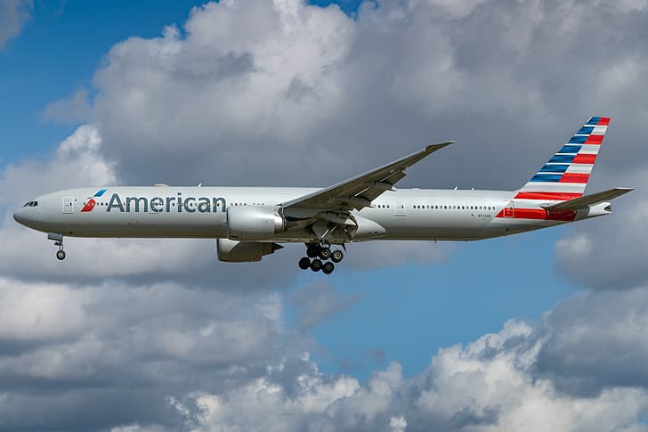Boeing, 777-300ER, American Airlines, HD wallpaper