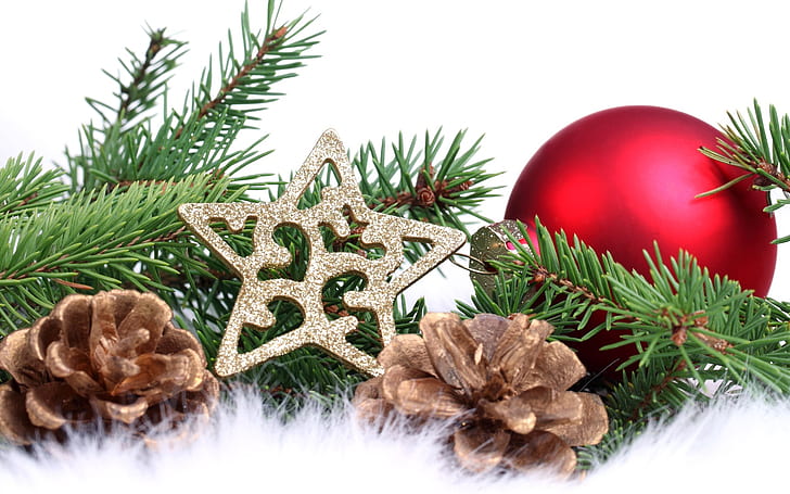 Décorations pour arbres de Noël, Noël, Arbre, Décorations, Fond d'écran HD
