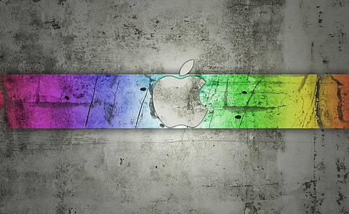 Logo Apple concreto, carta da parati logo Apple, computer, Mac, Apple, logo, cemento, Sfondo HD HD wallpaper