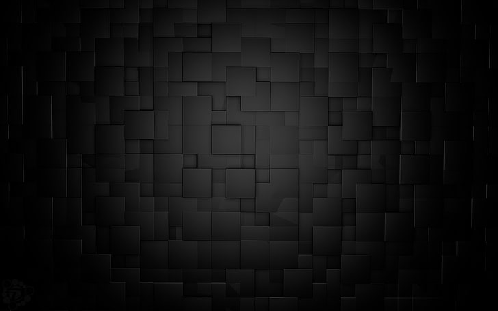minimalismo, cinema 4D, cubo, preto, HD papel de parede