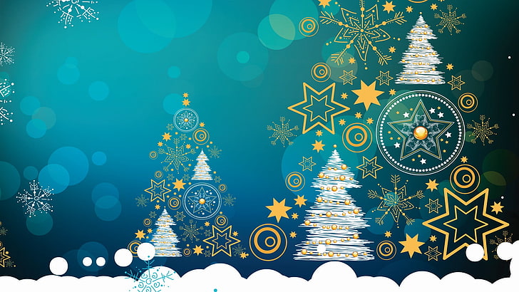 Коледа, коледно дърво, графичен дизайн, графика, илюстрация, HD тапет
