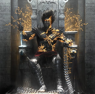 Prince Of Persia The Two Thrones Dark Prince, człowiek siedzący na krześle, tapeta cyfrowa, gry, Prince Of Persia, Dark, Prince, Persia, Thrones, the two thrones, dark Prince, Tapety HD HD wallpaper