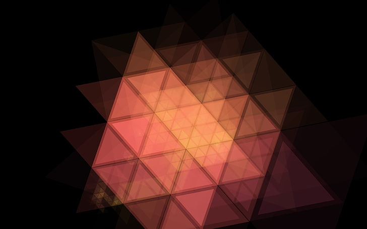 digitale Kunst, Minimalismus, einfacher, schwarzer Hintergrund, Geometrie, Dreieck, Hexagon, HD-Hintergrundbild